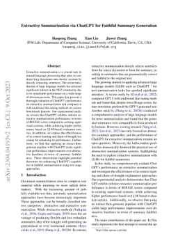Extractive Summarization via ChatGPT for Faithful Summary Generation