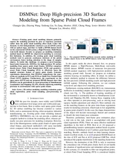 DSMNet: Deep High-precision 3D Surface Modeling from Sparse Point Cloud
  Frames