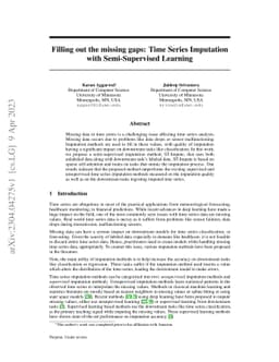 Filling out the missing gaps: Time Series Imputation with
  Semi-Supervised Learning