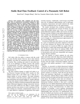 Stable Real-Time Feedback Control of a Pneumatic Soft Robot
