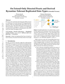 On Extend-Only Directed Posets and Derived Byzantine-Tolerant Replicated
  Data Types (Extended Version)
