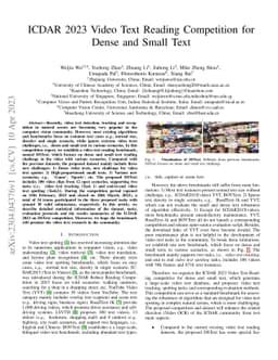 ICDAR 2023 Video Text Reading Competition for Dense and Small Text