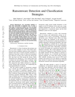 Ransomware Detection and Classification Strategies