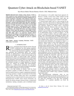 Quantum Cyber-Attack on Blockchain-based VANET