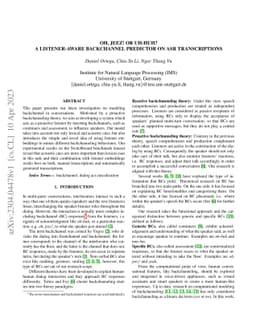 Oh, Jeez! or Uh-huh? A Listener-aware Backchannel Predictor on ASR
  Transcriptions