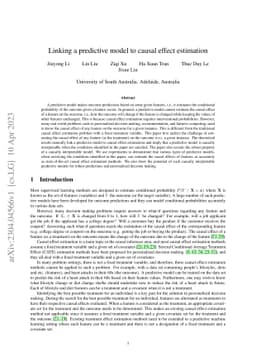Linking a predictive model to causal effect estimation