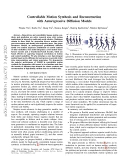 Controllable Motion Synthesis and Reconstruction with Autoregressive
  Diffusion Models