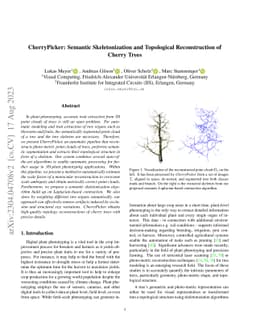 CherryPicker: Semantic Skeletonization and Topological Reconstruction of
  Cherry Trees