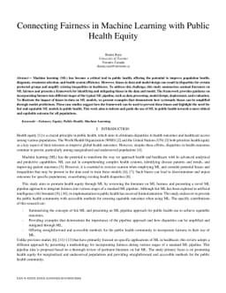 Connecting Fairness in Machine Learning with Public Health Equity