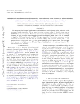 Deep-learning based measurement of planetary radial velocities in the
  presence of stellar variability