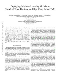 Deploying Machine Learning Models to Ahead-of-Time Runtime on Edge Using
  MicroTVM