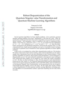Robust Dequantization of the Quantum Singular value Transformation and
  Quantum Machine Learning Algorithms