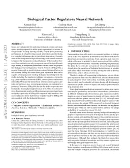 Biological Factor Regulatory Neural Network