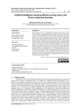 Artificial intelligence based prediction on lung cancer risk factors
  using deep learning