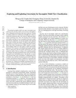Exploring and Exploiting Uncertainty for Incomplete Multi-View
  Classification