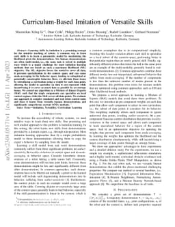 Curriculum-Based Imitation of Versatile Skills