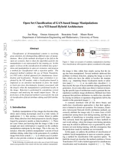 Open Set Classification of GAN-based Image Manipulations via a ViT-based
  Hybrid Architecture