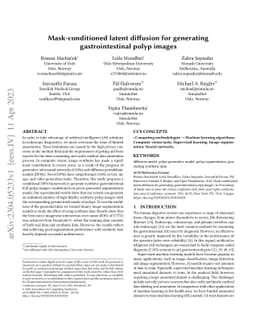 Mask-conditioned latent diffusion for generating gastrointestinal polyp
  images