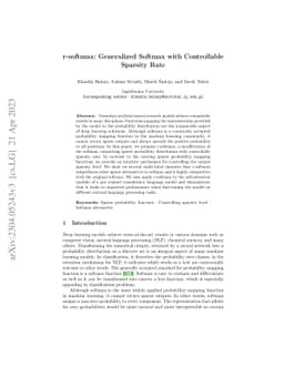 r-softmax: Generalized Softmax with Controllable Sparsity Rate