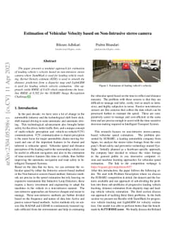 Estimation of Vehicular Velocity based on Non-Intrusive stereo camera