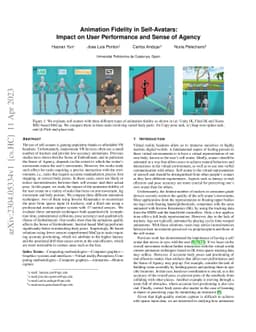 Animation Fidelity in Self-Avatars: Impact on User Performance and Sense
  of Agency