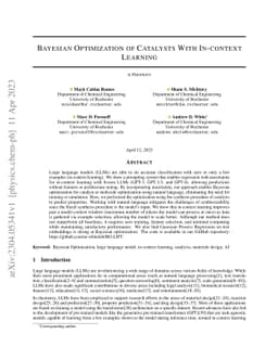 Bayesian Optimization of Catalysis With In-Context Learning
