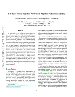 FIR-based Future Trajectory Prediction in Nighttime Autonomous Driving