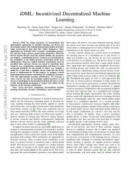 iDML: Incentivized Decentralized Machine Learning