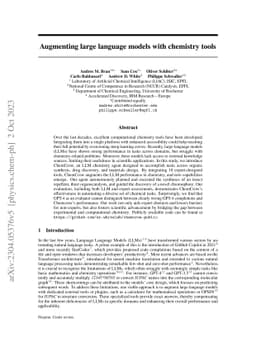 ChemCrow: Augmenting large-language models with chemistry tools
