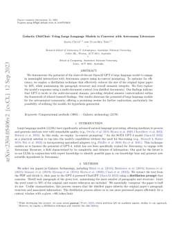 Galactic ChitChat: Using Large Language Models to Converse with
  Astronomy Literature