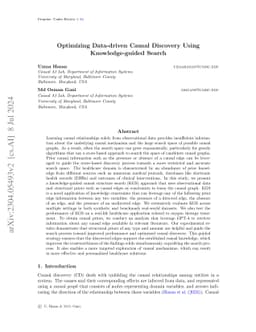 Optimizing Data-driven Causal Discovery Using Knowledge-guided Search
