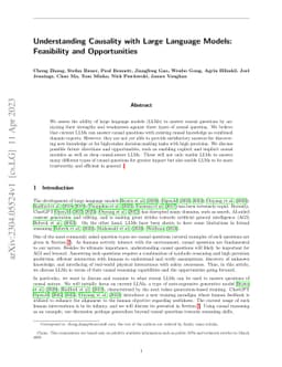 Understanding Causality with Large Language Models: Feasibility and
  Opportunities