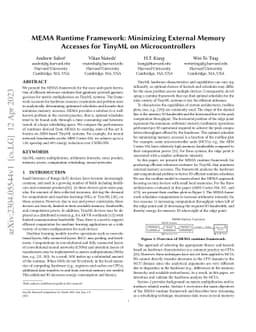 MEMA Runtime Framework: Minimizing External Memory Accesses for TinyML
  on Microcontrollers
