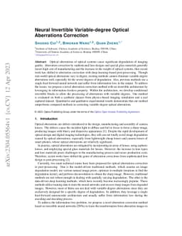 Neural Invertible Variable-degree Optical Aberrations Correction
