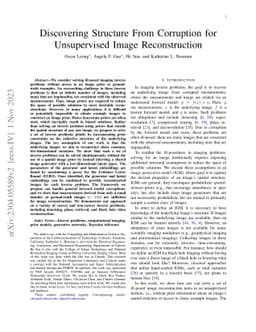 Discovering Structure From Corruption for Unsupervised Image
  Reconstruction