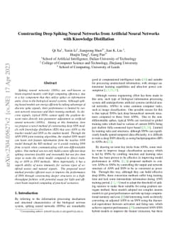 Constructing Deep Spiking Neural Networks from Artificial Neural
  Networks with Knowledge Distillation