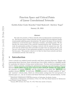 Function Space and Critical Points of Linear Convolutional Networks