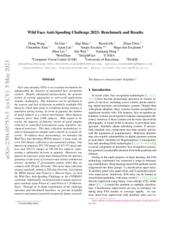 Wild Face Anti-Spoofing Challenge 2023: Benchmark and Results