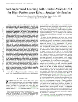 Self-Supervised Learning with Cluster-Aware-DINO for High-Performance
  Robust Speaker Verification
