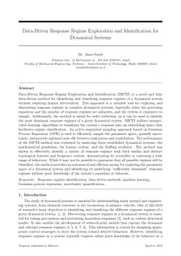 Data-Driven Response Regime Exploration and Identification for Dynamical
  Systems