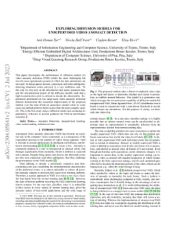 Exploring Diffusion Models for Unsupervised Video Anomaly Detection