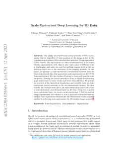 Scale-Equivariant Deep Learning for 3D Data