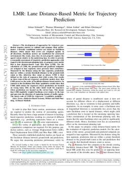 LMR: Lane Distance-Based Metric for Trajectory Prediction