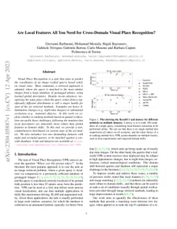 Are Local Features All You Need for Cross-Domain Visual Place
  Recognition?