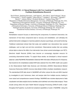 ReDWINE: A Clinical Datamart with Text Analytical Capabilities to
  Facilitate Rehabilitation Research