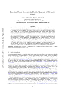 Bayesian Causal Inference in Doubly Gaussian DAG-probit Models