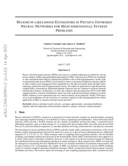 Maximum-likelihood Estimators in Physics-Informed Neural Networks for
  High-dimensional Inverse Problems