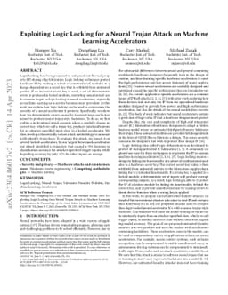 Exploiting Logic Locking for a Neural Trojan Attack on Machine Learning
  Accelerators