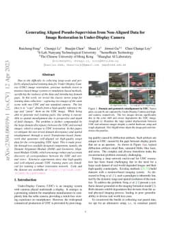 Generating Aligned Pseudo-Supervision from Non-Aligned Data for Image
  Restoration in Under-Display Camera