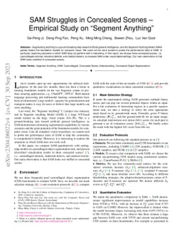 SAM Struggles in Concealed Scenes -- Empirical Study on "Segment
  Anything"
